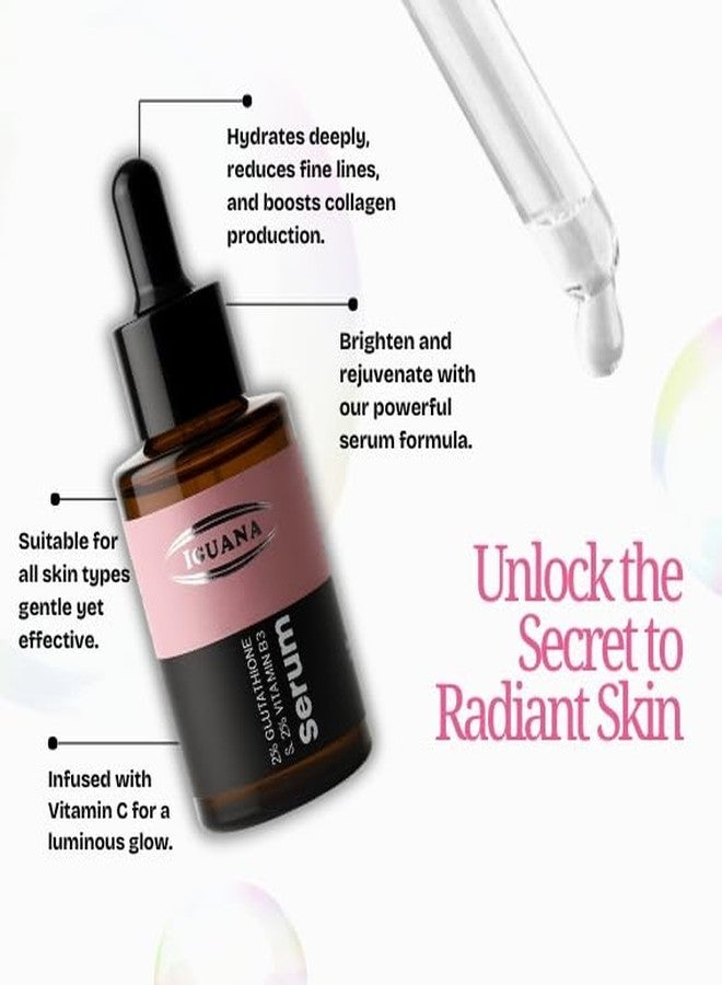 iguana Glutathione Vitamin B3 Skin Brightening Serum, 30ml, All Skin Types, Cleanses, Brightens - Image 4
